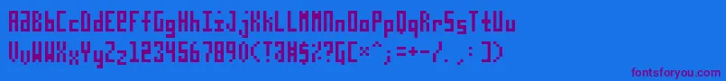 TpfPloxx Font – Purple Fonts on Blue Background