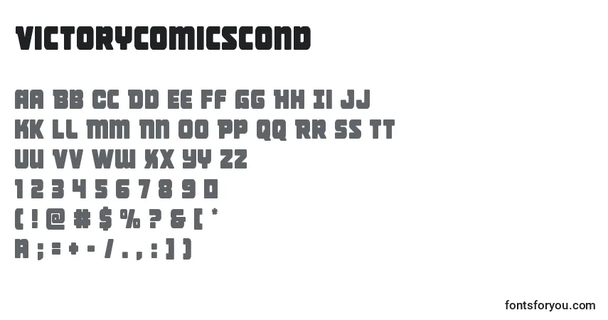 Czcionka Victorycomicscond – alfabet, cyfry, specjalne znaki