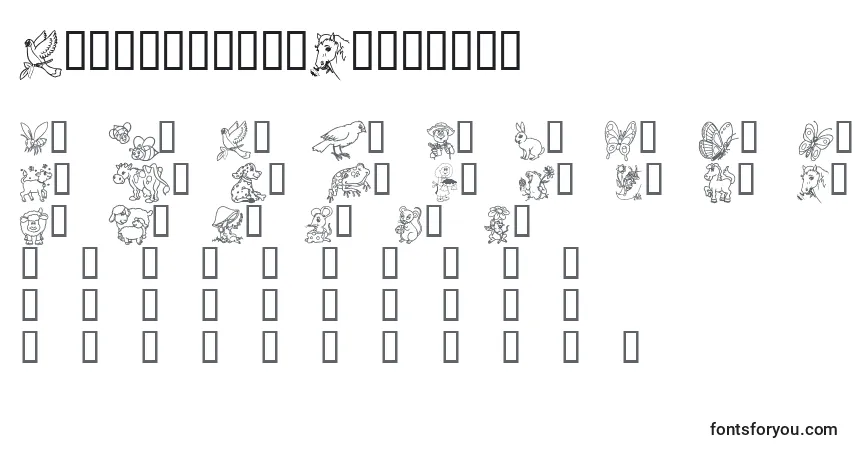 A fonte Critters1dcSemibold – alfabeto, números, caracteres especiais