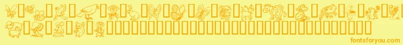 fuente Critters1dcSemibold – Fuentes Naranjas Sobre Fondo Amarillo