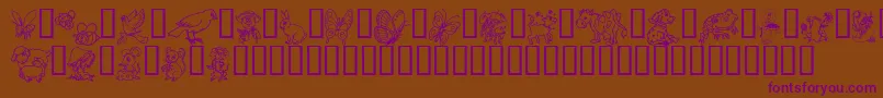 Critters1dcSemibold-Schriftart – Violette Schriften auf braunem Hintergrund