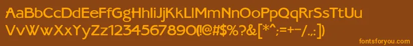Ambassad Font – Orange Fonts on Brown Background
