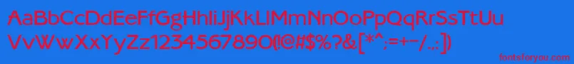 Ambassad Font – Red Fonts on Blue Background