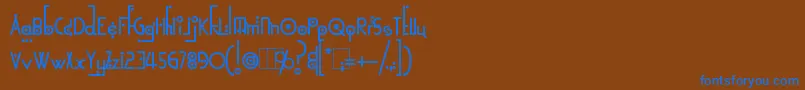 KingthingsLinearK Font – Blue Fonts on Brown Background
