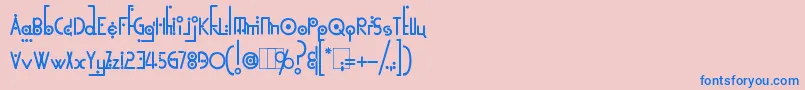 KingthingsLinearK Font – Blue Fonts on Pink Background
