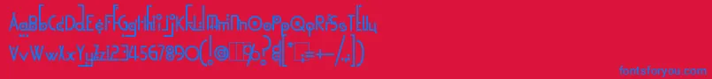 KingthingsLinearK Font – Blue Fonts on Red Background