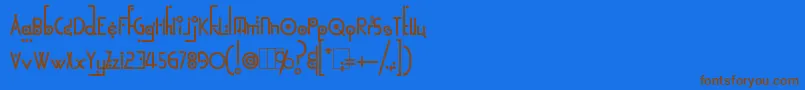 KingthingsLinearK Font – Brown Fonts on Blue Background