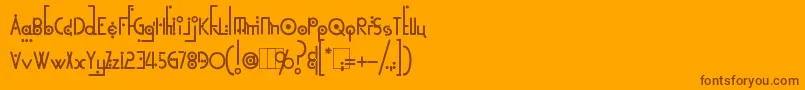 KingthingsLinearK-fontti – ruskeat fontit oranssilla taustalla