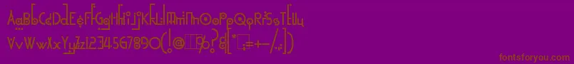 KingthingsLinearK Font – Brown Fonts on Purple Background