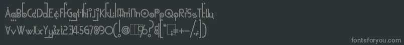 KingthingsLinearK-fontti – harmaat kirjasimet mustalla taustalla