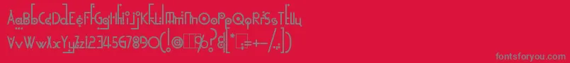 KingthingsLinearK Font – Gray Fonts on Red Background