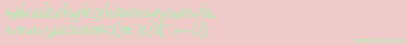 KingthingsLinearK Font – Green Fonts on Pink Background