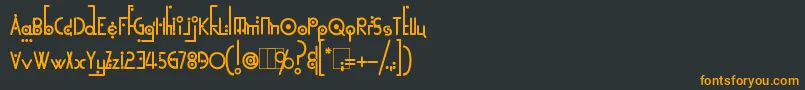 Шрифт KingthingsLinearK – оранжевые шрифты на чёрном фоне
