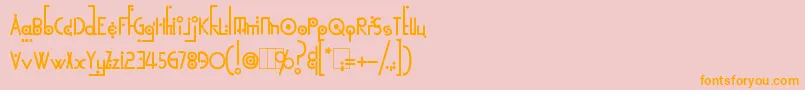 KingthingsLinearK Font – Orange Fonts on Pink Background