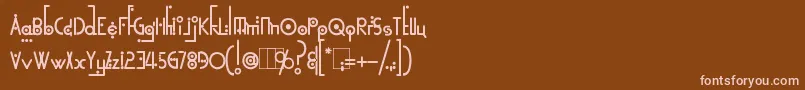 KingthingsLinearK-fontti – vaaleanpunaiset fontit ruskealla taustalla