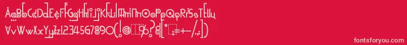 KingthingsLinearK-fontti – vaaleanpunaiset fontit punaisella taustalla