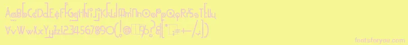 KingthingsLinearK-fontti – vaaleanpunaiset fontit keltaisella taustalla
