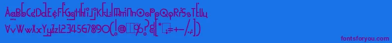 Шрифт KingthingsLinearK – фиолетовые шрифты на синем фоне