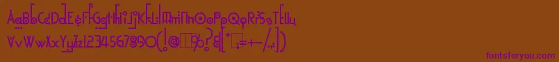 KingthingsLinearK Font – Purple Fonts on Brown Background