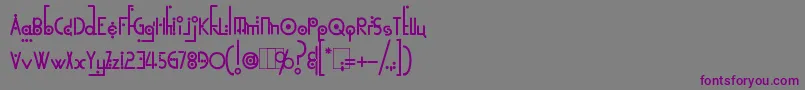 Шрифт KingthingsLinearK – фиолетовые шрифты на сером фоне