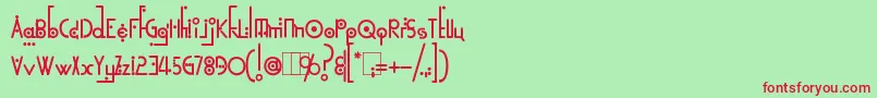 KingthingsLinearK Font – Red Fonts on Green Background
