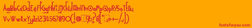 KingthingsLinearK Font – Red Fonts on Orange Background