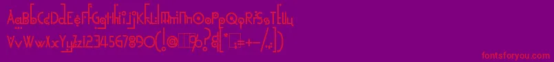 KingthingsLinearK-fontti – punaiset fontit violetilla taustalla