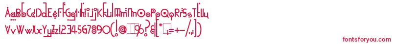 KingthingsLinearK Font – Red Fonts on White Background