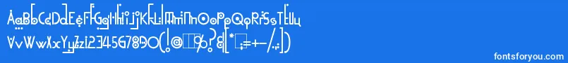 KingthingsLinearK Font – White Fonts on Blue Background
