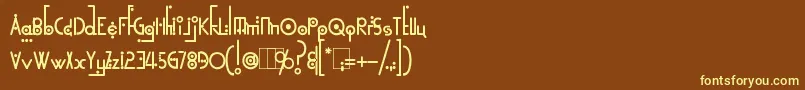 KingthingsLinearK-fontti – keltaiset fontit ruskealla taustalla