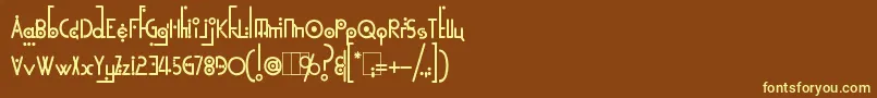 Czcionka KingthingsLinearK – żółte czcionki na brązowym tle