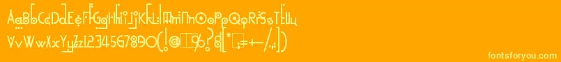 KingthingsLinearK Font – Yellow Fonts on Orange Background