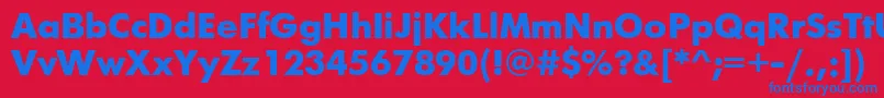 Czcionka FuturiscttBold – niebieskie czcionki na czerwonym tle