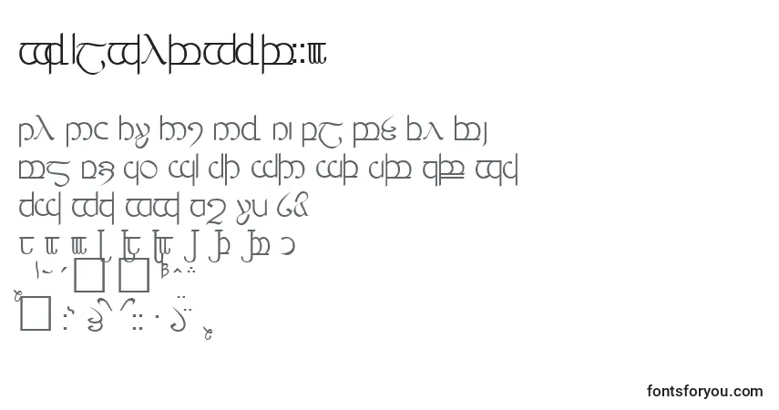 A fonte TengwarVer.3 – alfabeto, números, caracteres especiais