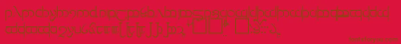 TengwarVer.3-Schriftart – Braune Schriften auf rotem Hintergrund
