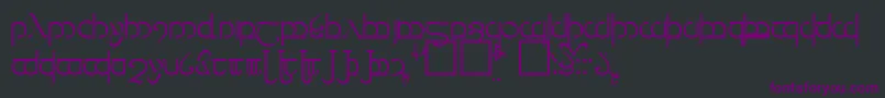 Czcionka TengwarVer.3 – fioletowe czcionki na czarnym tle