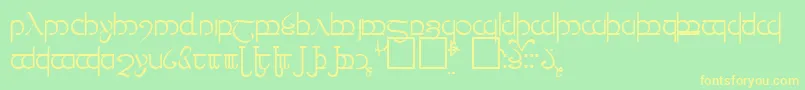 More about TengwarVer.3 Font TengwarVer.3 Font – Yellow Fonts on Green Background