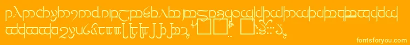 Fonte TengwarVer.3 – fontes amarelas em um fundo laranja