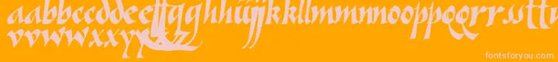 Vein ffy-Schriftart – Rosa Schriften auf orangefarbenem Hintergrund