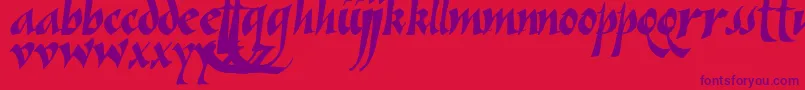 Vein ffy Font – Purple Fonts on Red Background
