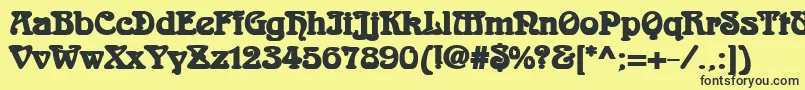 Czcionka AidanBold – czarne czcionki na żółtym tle