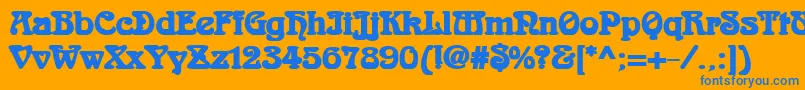 フォントAidanBold – オレンジの背景に青い文字