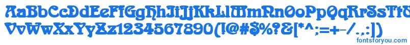 フォントAidanBold – 白い背景に青い文字