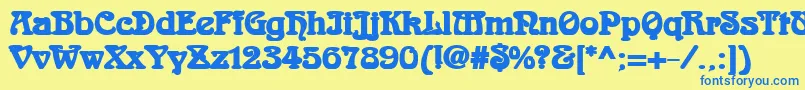 Czcionka AidanBold – niebieskie czcionki na żółtym tle