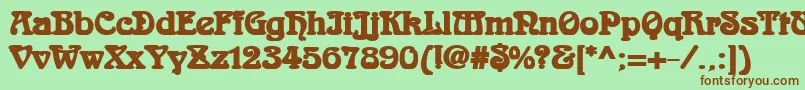 Шрифт AidanBold – коричневые шрифты на зелёном фоне