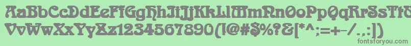 フォントAidanBold – 緑の背景に灰色の文字