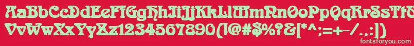 フォントAidanBold – 赤い背景に緑の文字