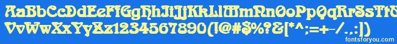 AidanBold Font – Yellow Fonts on Blue Background