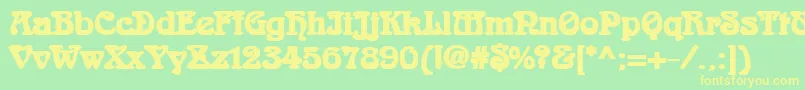 AidanBold Font – Yellow Fonts on Green Background