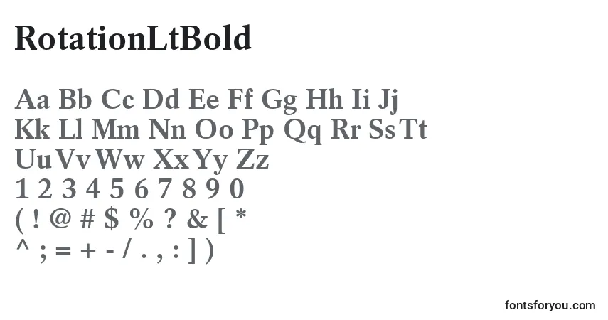 Czcionka RotationLtBold – alfabet, cyfry, specjalne znaki